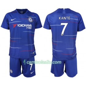Camisolas de Futebol Chelsea KANTE 7 Criança Equipamento Principal 2018/19 Manga Curta